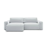 Victor 3-Sitzer Ecksofa, Linke Seite, ausziehbar mit Schlaffunktion und Bettkasten, aus Strukturierter Stoff in Hellgrau (Moly 70), 246x148 cm von Micadoni – Bild 1
