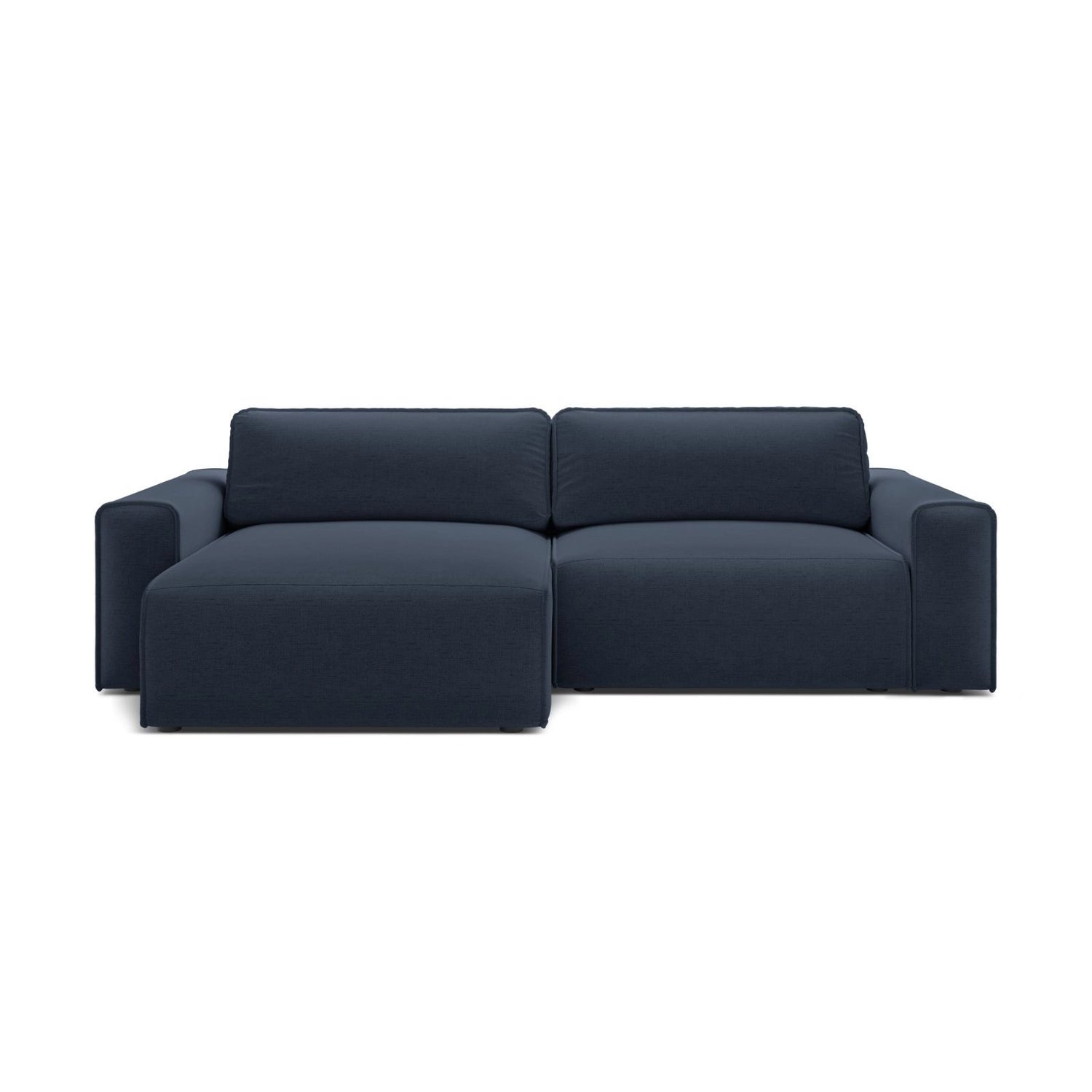 Victor 3-Sitzer Ecksofa, Linke Seite, ausziehbar mit Schlaffunktion und Bettkasten, aus Strukturierter Stoff in Königsblau (Moly 79), 246x148 cm von Micadoni – Bild 1