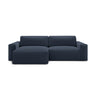 Victor 3-Sitzer Ecksofa, Linke Seite, ausziehbar mit Schlaffunktion und Bettkasten, aus Strukturierter Stoff in Königsblau (Moly 79), 246x148 cm von Micadoni – Bild 1