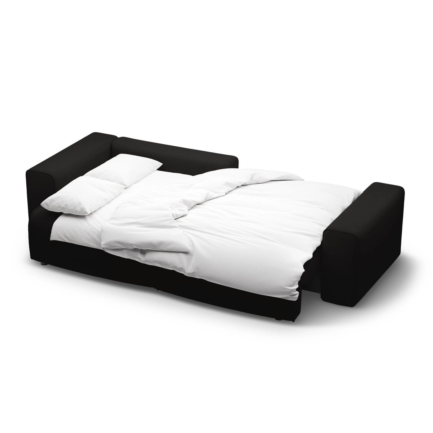 Victor 3-Sitzer Ecksofa, Linke Seite, ausziehbar mit Schlaffunktion und Bettkasten, aus Strukturierter Stoff in Schwarz (Moly 99), 246x148 cm von Micadoni – Bild 7