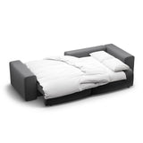 Victor 3-Sitzer Ecksofa, Rechte Seite, ausziehbar mit Schlaffunktion und Bettkasten, aus Samt in Grau (Paris Steel), 246x148 cm von Micadoni – Bild 7
