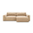 Victor 3-Sitzer Ecksofa, Rechte Seite, ausziehbar mit Schlaffunktion und Bettkasten, aus Samt in Nude (Paris Beige), 246x148 cm von Micadoni – Bild 1