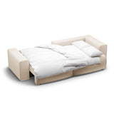 Victor 3-Sitzer Ecksofa, Rechte Seite, ausziehbar mit Schlaffunktion und Bettkasten, aus Samt in Nude (Paris Beige), 246x148 cm von Micadoni – Bild 7