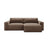Victor 3-Sitzer Ecksofa, Rechte Seite, ausziehbar mit Schlaffunktion und Bettkasten, aus Samt in Schokolade (Paris Chocolate), 246x148 cm von Micadoni – Bild 1
