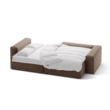 Victor 3-Sitzer Ecksofa, Rechte Seite, ausziehbar mit Schlaffunktion und Bettkasten, aus Samt in Schokolade (Paris Chocolate), 246x148 cm von Micadoni – Bild 5