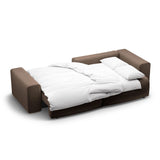 Victor 3-Sitzer Ecksofa, Rechte Seite, ausziehbar mit Schlaffunktion und Bettkasten, aus Samt in Schokolade (Paris Chocolate), 246x148 cm von Micadoni – Bild 7