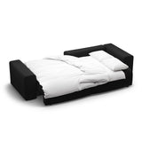 Victor 3-Sitzer Ecksofa, Rechte Seite, ausziehbar mit Schlaffunktion und Bettkasten, aus Samt in Schwarz (Paris Black), 246x148 cm von Micadoni – Bild 7