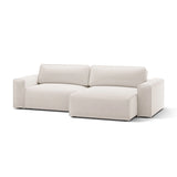 Victor 3-Sitzer Ecksofa, Rechte Seite, ausziehbar mit Schlaffunktion und Bettkasten, aus Samt oder Strukturstoff, 246x148 cm von Micadoni – Bild 4