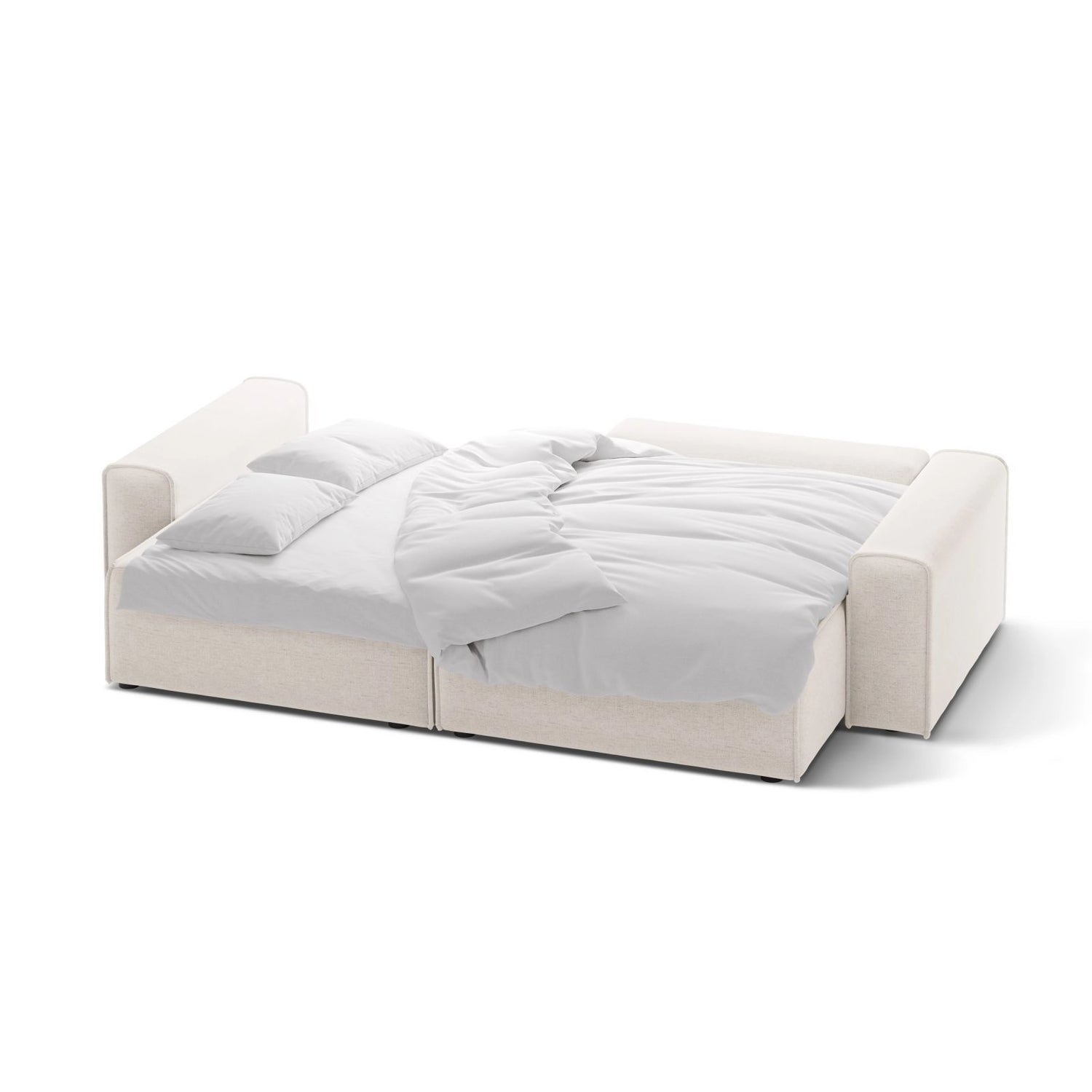 Victor 3-Sitzer Ecksofa, Rechte Seite, ausziehbar mit Schlaffunktion und Bettkasten, aus Samt oder Strukturstoff, 246x148 cm von Micadoni – Bild 5