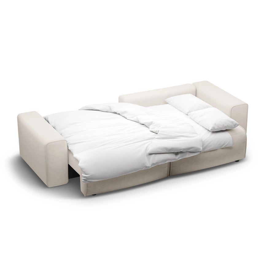 Victor 3-Sitzer Ecksofa, Rechte Seite, ausziehbar mit Schlaffunktion und Bettkasten, aus Samt oder Strukturstoff, 246x148 cm von Micadoni – Bild 7