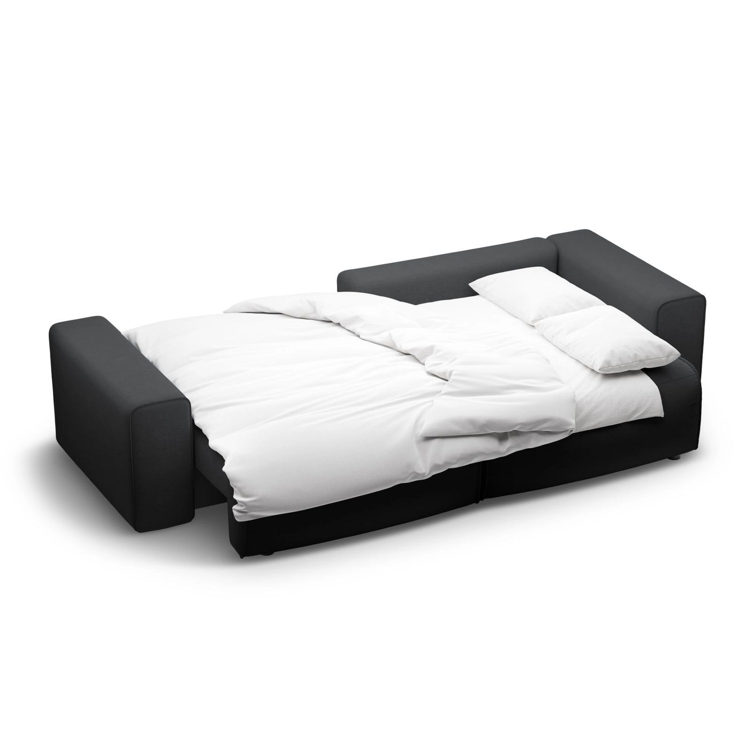 Victor 3-Sitzer Ecksofa, Rechte Seite, ausziehbar mit Schlaffunktion und Bettkasten, aus Strukturierter Stoff in Anthrazit (Moly 97), 246x148 cm von Micadoni – Bild 7