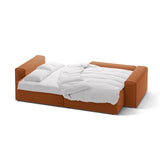 Victor 3-Sitzer Ecksofa, Rechte Seite, ausziehbar mit Schlaffunktion und Bettkasten, aus Strukturierter Stoff in Brick (Moly 54), 246x148 cm von Micadoni – Bild 5