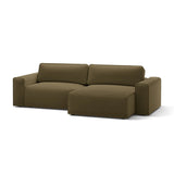Victor 3-Sitzer Ecksofa, Rechte Seite, ausziehbar mit Schlaffunktion und Bettkasten, aus Strukturierter Stoff in Grün (Moly 38), 246x148 cm von Micadoni – Bild 4