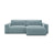 Victor 3-Sitzer Ecksofa, Rechte Seite, ausziehbar mit Schlaffunktion und Bettkasten, aus Strukturierter Stoff in Hellblau (Moly 74), 246x148 cm von Micadoni – Bild 1