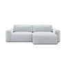 Victor 3-Sitzer Ecksofa, Rechte Seite, ausziehbar mit Schlaffunktion und Bettkasten, aus Strukturierter Stoff in Hellgrau (Moly 70), 246x148 cm von Micadoni – Bild 1