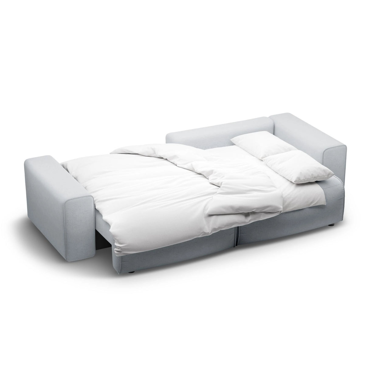 Victor 3-Sitzer Ecksofa, Rechte Seite, ausziehbar mit Schlaffunktion und Bettkasten, aus Strukturierter Stoff in Hellgrau (Moly 70), 246x148 cm von Micadoni – Bild 7