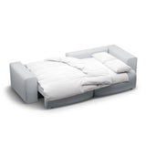 Victor 3-Sitzer Ecksofa, Rechte Seite, ausziehbar mit Schlaffunktion und Bettkasten, aus Strukturierter Stoff in Hellgrau (Moly 70), 246x148 cm von Micadoni – Bild 7
