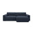 Victor 3-Sitzer Ecksofa, Rechte Seite, ausziehbar mit Schlaffunktion und Bettkasten, aus Strukturierter Stoff in Königsblau (Moly 79), 246x148 cm von Micadoni – Bild 1