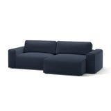 Victor 3-Sitzer Ecksofa, Rechte Seite, ausziehbar mit Schlaffunktion und Bettkasten, aus Strukturierter Stoff in Königsblau (Moly 79), 246x148 cm von Micadoni – Bild 4