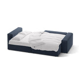 Victor 3-Sitzer Ecksofa, Rechte Seite, ausziehbar mit Schlaffunktion und Bettkasten, aus Strukturierter Stoff in Königsblau (Moly 79), 246x148 cm von Micadoni – Bild 5
