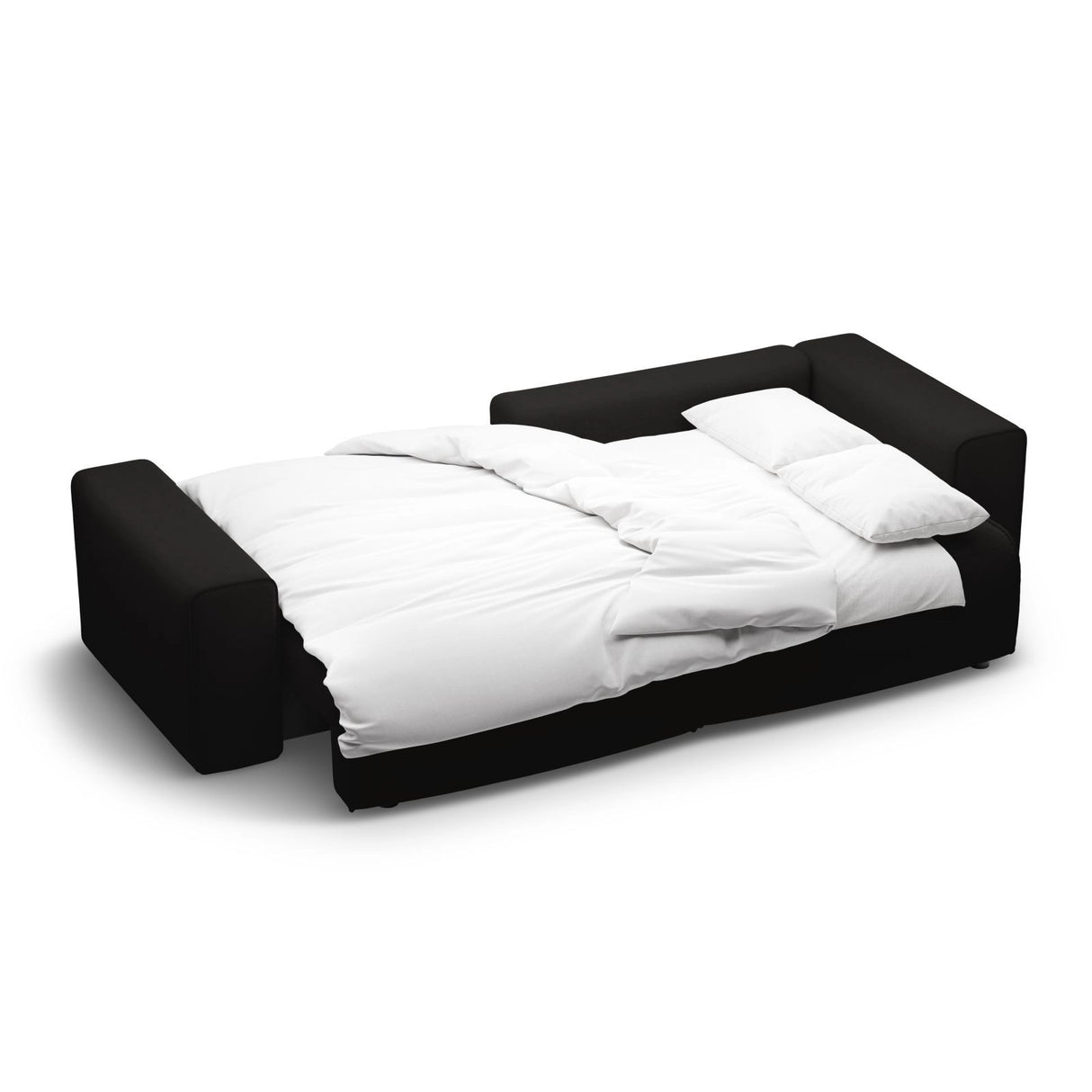 Victor 3-Sitzer Ecksofa, Rechte Seite, ausziehbar mit Schlaffunktion und Bettkasten, aus Strukturierter Stoff in Schwarz (Moly 99), 246x148 cm von Micadoni – Bild 7