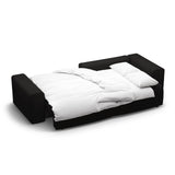 Victor 3-Sitzer Ecksofa, Rechte Seite, ausziehbar mit Schlaffunktion und Bettkasten, aus Strukturierter Stoff in Schwarz (Moly 99), 246x148 cm von Micadoni – Bild 7