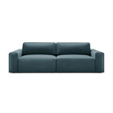 Victor 3-Sitzer Sofa, ausklappbar, mit Schlaffunktion und Bettkasten, aus Samt in Blue (Paris Dark Blue), 246x100 cm von Micadoni – Bild 1