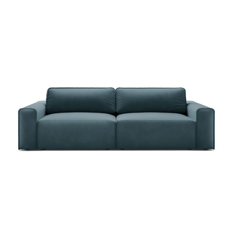 Victor 3-Sitzer Sofa, ausklappbar, mit Schlaffunktion und Bettkasten, aus Samt in Blue (Paris Dark Blue), 246x100 cm von Micadoni – Bild 1