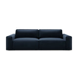 Victor 3-Sitzer Sofa, ausklappbar, mit Schlaffunktion und Bettkasten, aus Samt in Dunkelblau (Paris Deep Blue), 246x100 cm von Micadoni – Bild 1