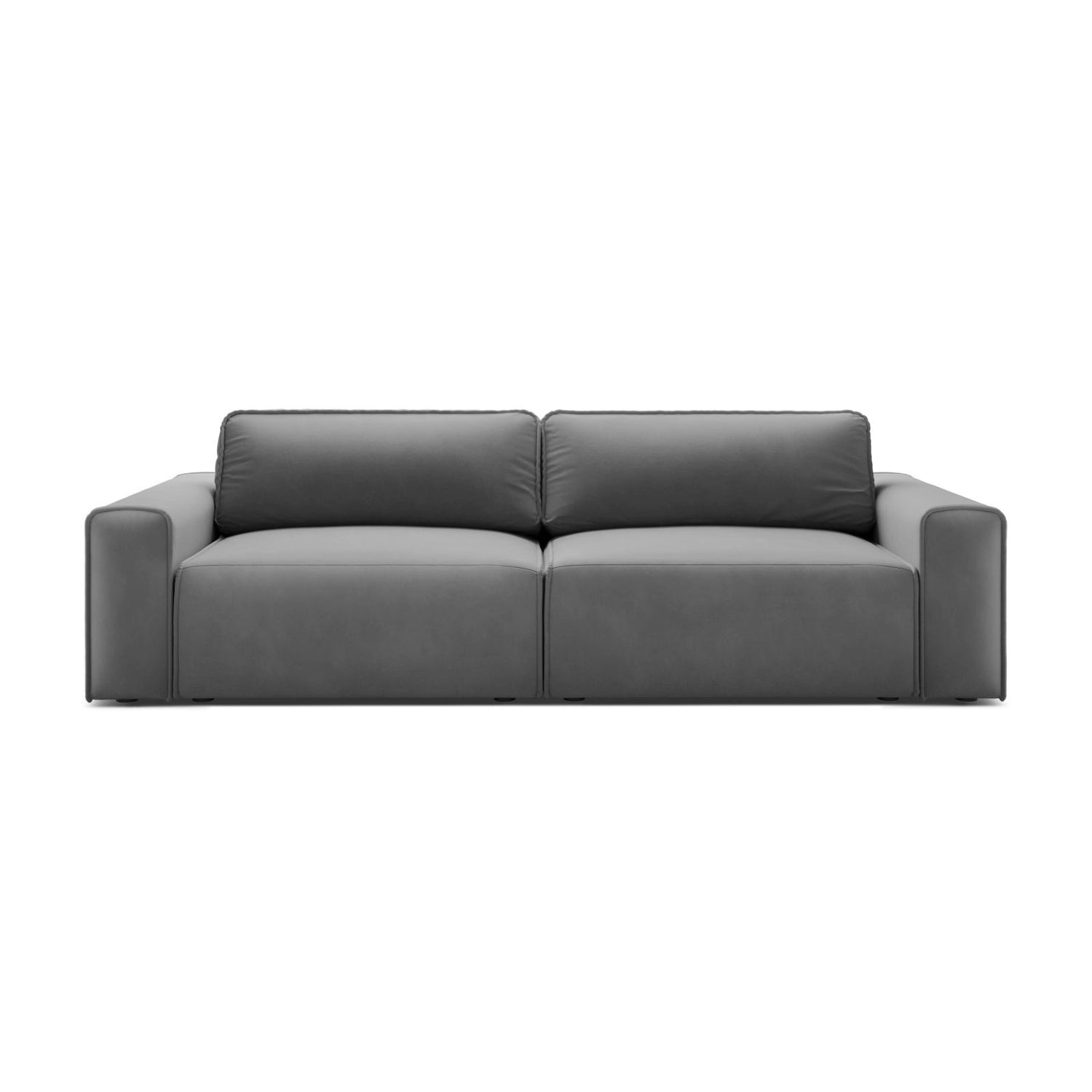 Victor 3-Sitzer Sofa, ausklappbar, mit Schlaffunktion und Bettkasten, aus Samt in Grau (Paris Steel), 246x100 cm von Micadoni – Bild 1