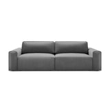 Victor 3-Sitzer Sofa, ausklappbar, mit Schlaffunktion und Bettkasten, aus Samt in Grau (Paris Steel), 246x100 cm von Micadoni – Bild 1