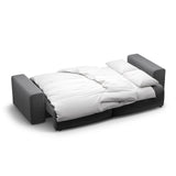 Victor 3-Sitzer Sofa, ausklappbar, mit Schlaffunktion und Bettkasten, aus Samt in Grau (Paris Steel), 246x100 cm von Micadoni – Bild 7