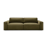 Victor 3-Sitzer Sofa, ausklappbar, mit Schlaffunktion und Bettkasten, aus Samt in Moosgrün meliert (Paris Forest), 246x100 cm von Micadoni – Bild 1
