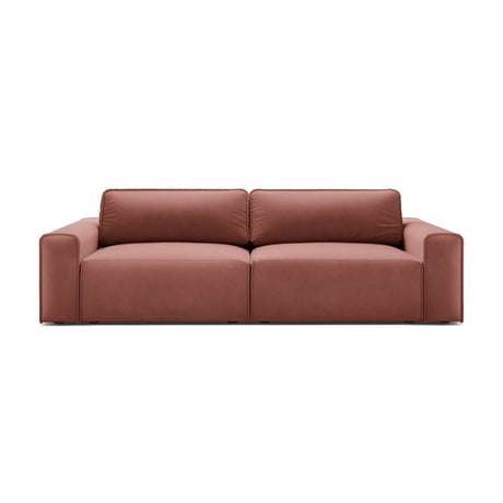 Victor 3-Sitzer Sofa, ausklappbar, mit Schlaffunktion und Bettkasten, aus Samt in Rosa (Paris Salmon), 246x100 cm von Micadoni – Bild 1