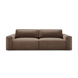 Victor 3-Sitzer Sofa, ausklappbar, mit Schlaffunktion und Bettkasten, aus Samt in Schokolade (Paris Chocolate), 246x100 cm von Micadoni – Bild 1