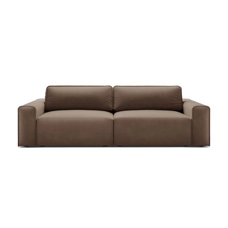 Victor 3-Sitzer Sofa, ausklappbar, mit Schlaffunktion und Bettkasten, aus Samt in Schokolade (Paris Chocolate), 246x100 cm von Micadoni – Bild 1
