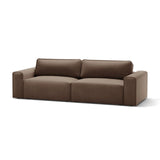 Victor 3-Sitzer Sofa, ausklappbar, mit Schlaffunktion und Bettkasten, aus Samt in Schokolade (Paris Chocolate), 246x100 cm von Micadoni – Bild 4