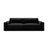 Victor 3-Sitzer Sofa, ausklappbar, mit Schlaffunktion und Bettkasten, aus Samt in Schwarz (Paris Black), 246x100 cm von Micadoni – Bild 1