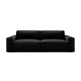 Victor 3-Sitzer Sofa, ausklappbar, mit Schlaffunktion und Bettkasten, aus Samt in Schwarz (Paris Black), 246x100 cm von Micadoni – Bild 1