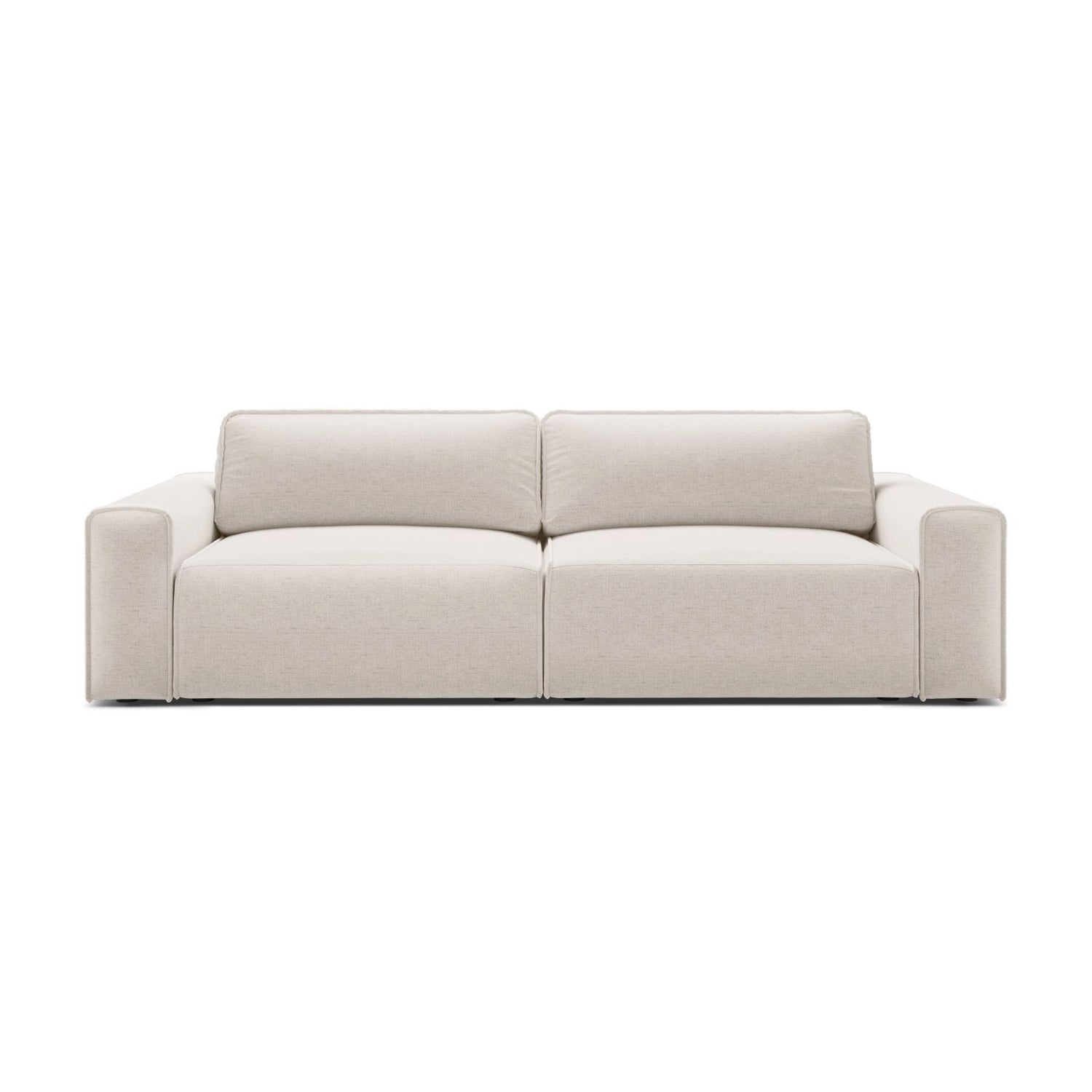 Victor 3-Sitzer Sofa, ausklappbar, mit Schlaffunktion und Bettkasten, aus Samt oder Strukturstoff, 246x100 cm von Micadoni – Bild 1