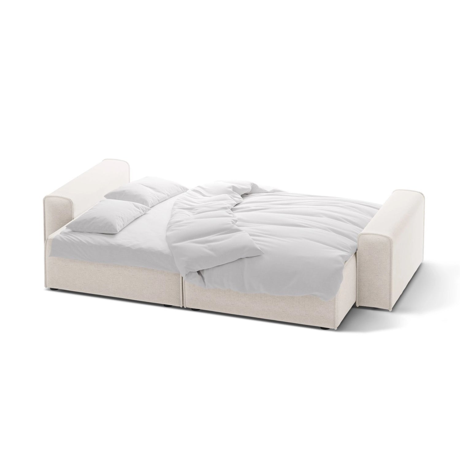 Victor 3-Sitzer Sofa, ausklappbar, mit Schlaffunktion und Bettkasten, aus Samt oder Strukturstoff, 246x100 cm von Micadoni – Bild 5