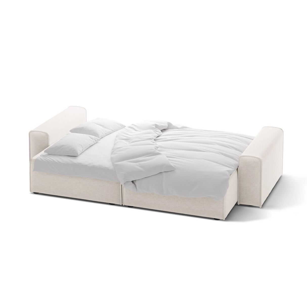 Victor 3-Sitzer Sofa, ausklappbar, mit Schlaffunktion und Bettkasten, aus Samt oder Strukturstoff, 246x100 cm von Micadoni – Bild 5