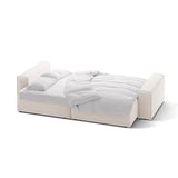 Victor 3-Sitzer Sofa, ausklappbar, mit Schlaffunktion und Bettkasten, aus Samt oder Strukturstoff, 246x100 cm von Micadoni – Bild 5