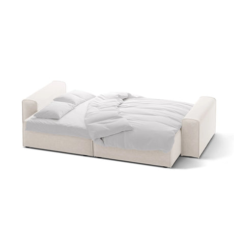 Victor 3-Sitzer Sofa, ausklappbar, mit Schlaffunktion und Bettkasten, aus Samt oder Strukturstoff, 246x100 cm von Micadoni – Bild 5