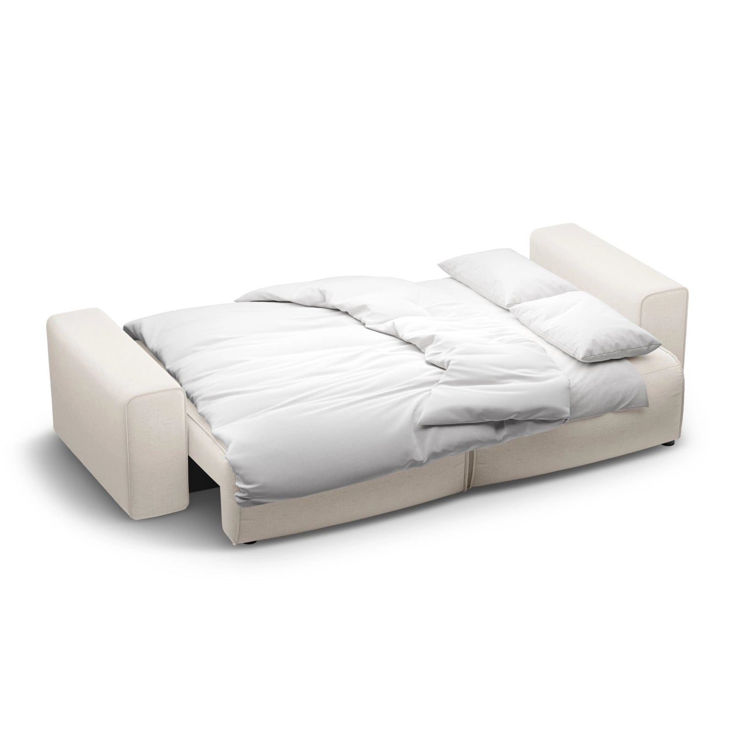 Victor 3-Sitzer Sofa, ausklappbar, mit Schlaffunktion und Bettkasten, aus Samt oder Strukturstoff, 246x100 cm von Micadoni – Bild 7