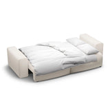 Victor 3-Sitzer Sofa, ausklappbar, mit Schlaffunktion und Bettkasten, aus Samt oder Strukturstoff, 246x100 cm von Micadoni – Bild 7