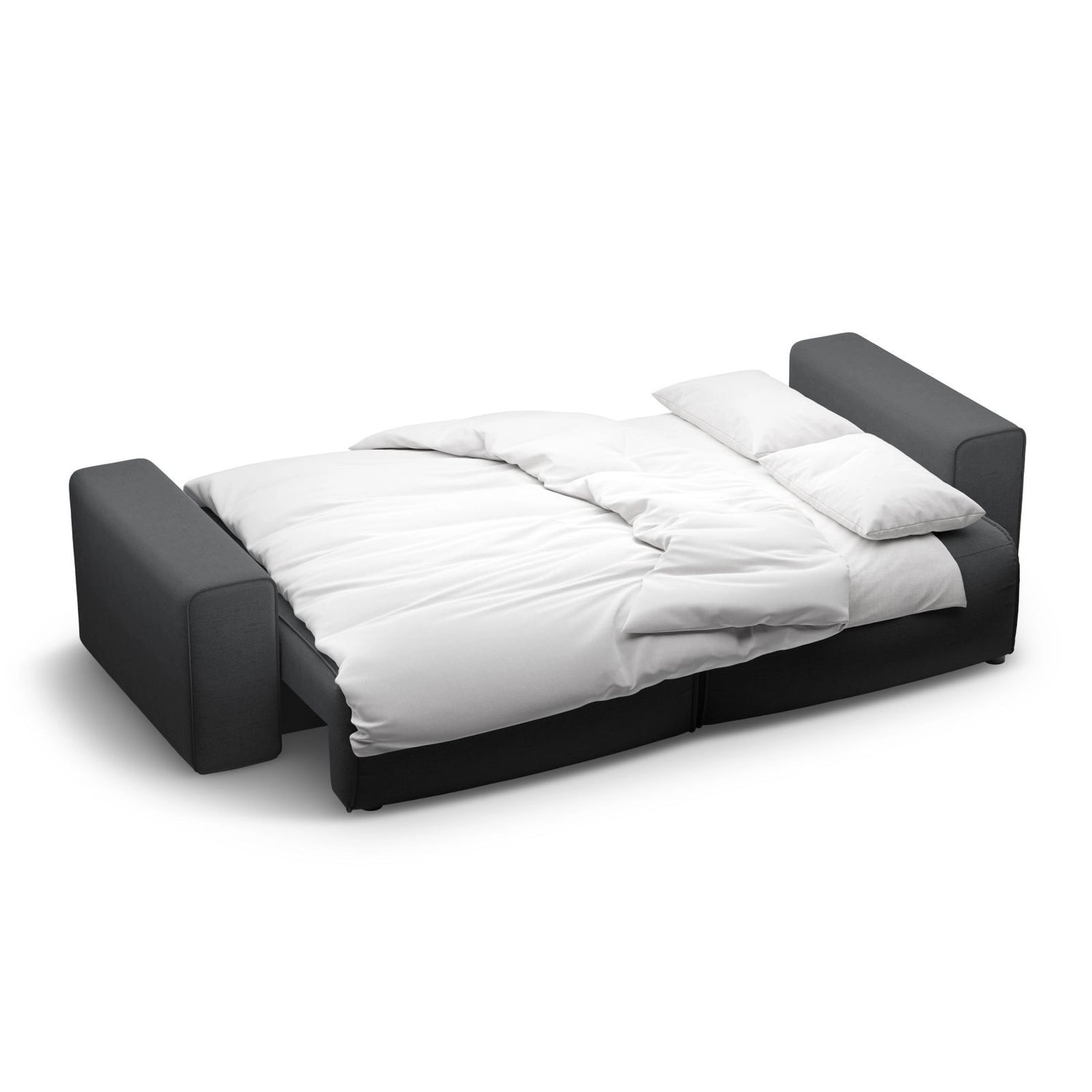 Victor 3-Sitzer Sofa, ausklappbar, mit Schlaffunktion und Bettkasten, aus Strukturierter Stoff in Anthrazit (Moly 97), 246x100 cm von Micadoni – Bild 7