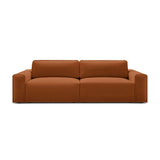 Victor 3-Sitzer Sofa, ausklappbar, mit Schlaffunktion und Bettkasten, aus Strukturierter Stoff in Brick (Moly 54), 246x100 cm von Micadoni – Bild 1