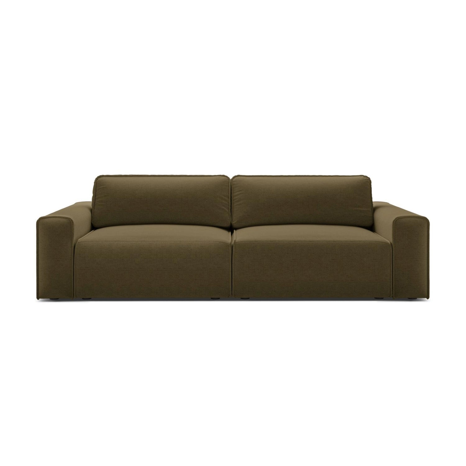 Victor 3-Sitzer Sofa, ausklappbar, mit Schlaffunktion und Bettkasten, aus Strukturierter Stoff in Grün (Moly 38), 246x100 cm von Micadoni – Bild 1