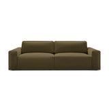 Victor 3-Sitzer Sofa, ausklappbar, mit Schlaffunktion und Bettkasten, aus Strukturierter Stoff in Grün (Moly 38), 246x100 cm von Micadoni – Bild 1